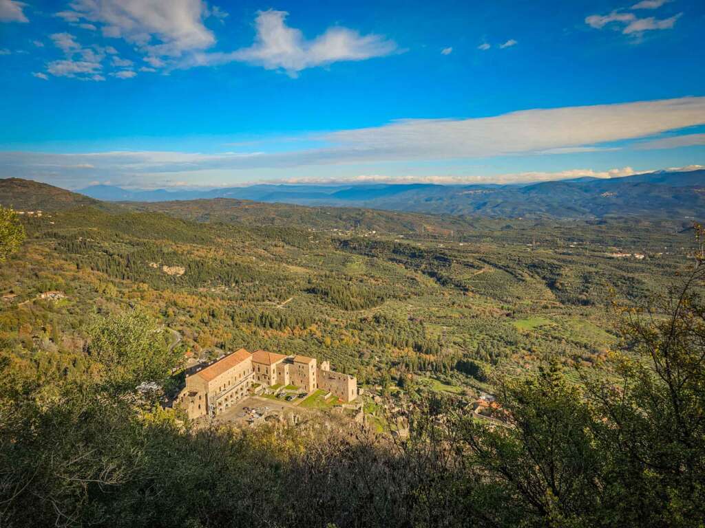 Perfekte Weitsicht vom Mystras Kloster